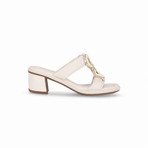 Tamanco Paola Salto Médio Off White