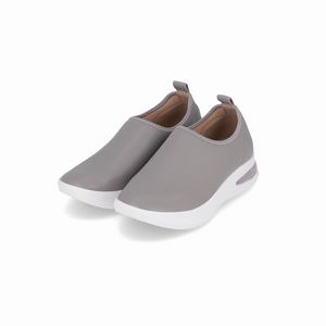Tênis SoftStep Salto Anabela Médio Cinza