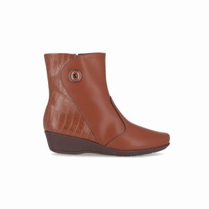 Bota Ivone Cano Médio Anabela Conhaque