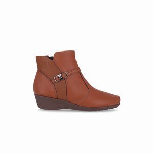 Bota Ivone Cano Curto Anabela Conhaque