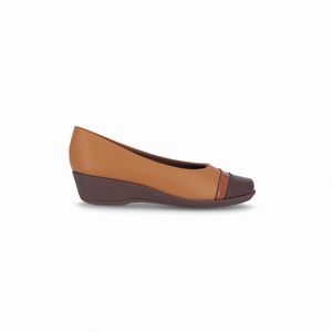 Sapato Ivone Anabela Médio Mascavo