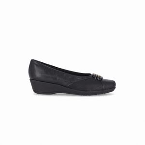 Sapato Ivone Anabela Médio Preto