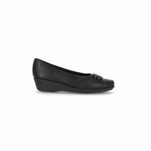 Sapato Ivone Anabela Médio Preto