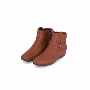 PICCADILLY MAXI - Bota Fernanda Cano Curto Salto Baixo Conhaque