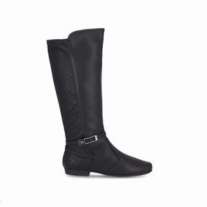 Bota Raquel Cano Longo Salto Baixo Preto