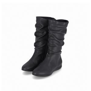Bota Sandy Cano Médio Anabela Baixo Preto