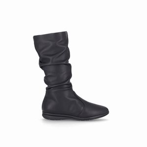 Bota Sandy Cano Médio Anabela Baixo Preto