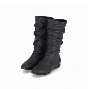 Bota Sandy Cano Médio Anabela Baixo Preto
