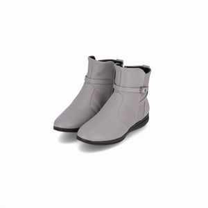 Bota Sandy Cano Curto Anabela Baixo Cinza
