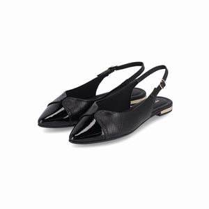 Sapatilha Slingback Ana Salto Baixo Preto