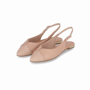 Sapato Slingback Ana Salto Baixo Nude Claro