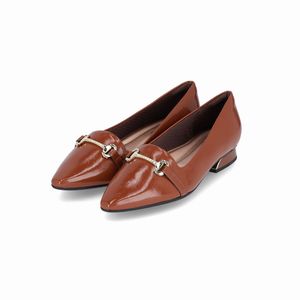 PICCADILLY MAXI - Sapato Silvia Salto Baixo Conhaque