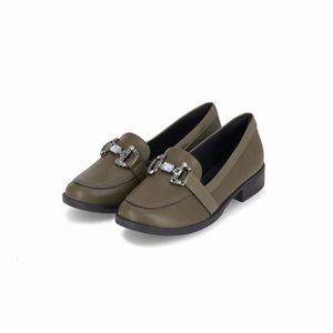 Loafer Leci Salto Baixo Militar