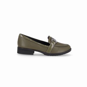 Loafer Leci Salto Baixo Militar