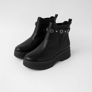 Bota Chelsea Fabiana Salto Médio Preto