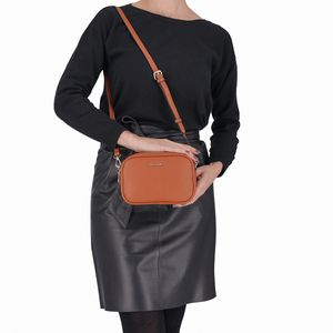 Bolsa Flávia Crossbody Pequena Ocre