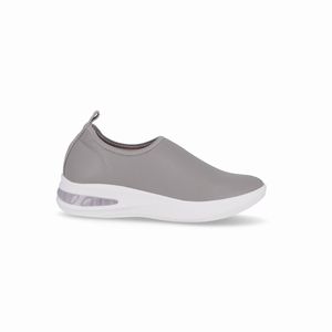 Tênis SoftStep Salto Anabela Médio Cinza