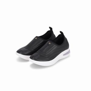 Tênis SoftStep Salto Anabela Médio Preto