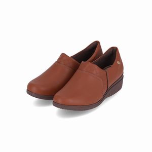 PICCADILLY MAXI - Sapato Beth Anabela Médio Conhaque