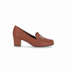 Loafer Laura Salto Médio Conhaque