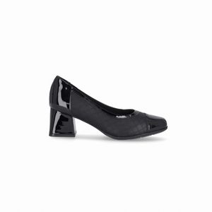 PICCADILLY MAXI - Sapato Estela Salto Médio Preto