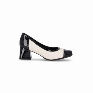 PICCADILLY MAXI - Sapato Estela Salto Médio Off White