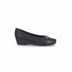 Sapato Ivone Anabela Médio Preto