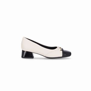 Scarpin Tati Salto Médio Off White