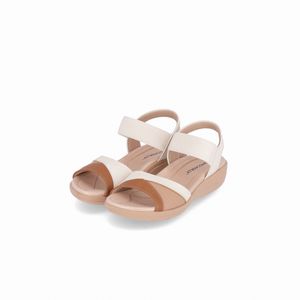 Sandália Fascite Anabela Médio Off White