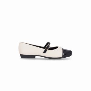 Sapatilha Boneca Raquel Salto Baixo Off White