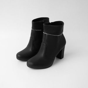 Bota Deise Cano Curto Salto Alto Preto