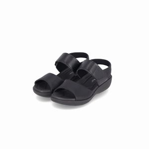 Sandália Fascite Anabela Médio Preto