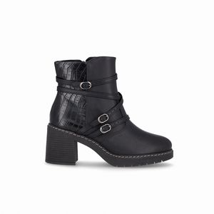 PICCADILLY MAXI - Bota Denise Cano Curto Salto Alto Preto