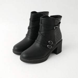 PICCADILLY MAXI - Bota Denise Cano Curto Salto Alto Preto