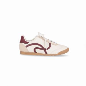 Tênis Kelly Rasteira Off White com Vinho