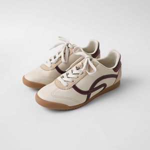 Tênis Kelly Rasteira Off White com Vinho
