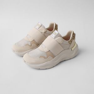 Tênis Fascite Anabela Médio Off White