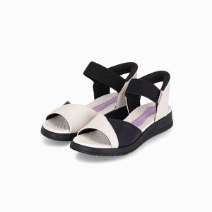 Papete SlipFit Anabela Médio Off White com Preto