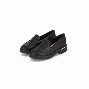 PICCADILLY MAXI - Sapato Mocassim Gisa Salto Médio Preto