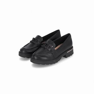 PICCADILLY MAXI - Sapato Mocassim Gisa Salto Médio Preto