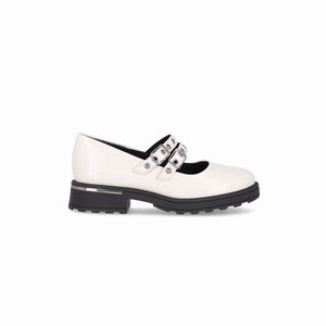 PICCADILLY MAXI - Sapato Mocassim Gisa Salto Médio Off White
