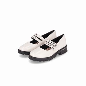 PICCADILLY MAXI - Sapato Mocassim Gisa Salto Médio Off White