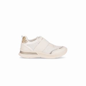Tênis Energy Anabela Médio Off White com Ouro