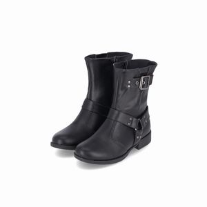 Bota Leci Cano Médio Salto Baixo Preto