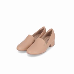Loafer Laura Salto Médio Nude Claro