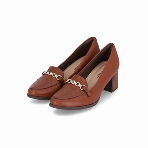 Loafer Danubia Salto Médio Conhaque