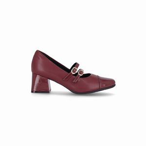 PICCADILLY MAXI - Sapato Boneca Estela Salto Médio Vinho