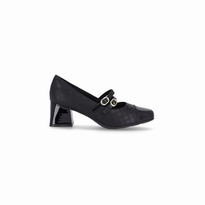 PICCADILLY MAXI - Sapato Boneca Estela Salto Médio Preto