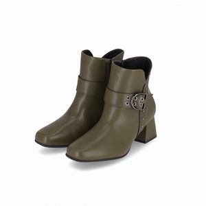 PICCADILLY MAXI - Bota Estela Cano Curto Salto Médio Militar