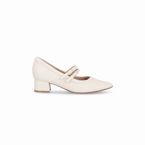 Sapato Boneca Taci Salto Médio Off White